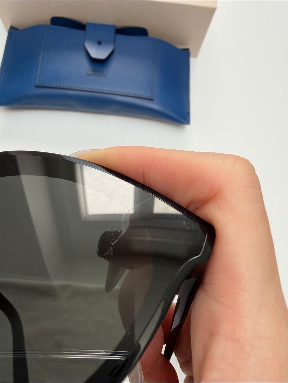 GENTLE MONSTER Black Cat-Eye Sunglasses with Blue Case - Picture 10 of 11